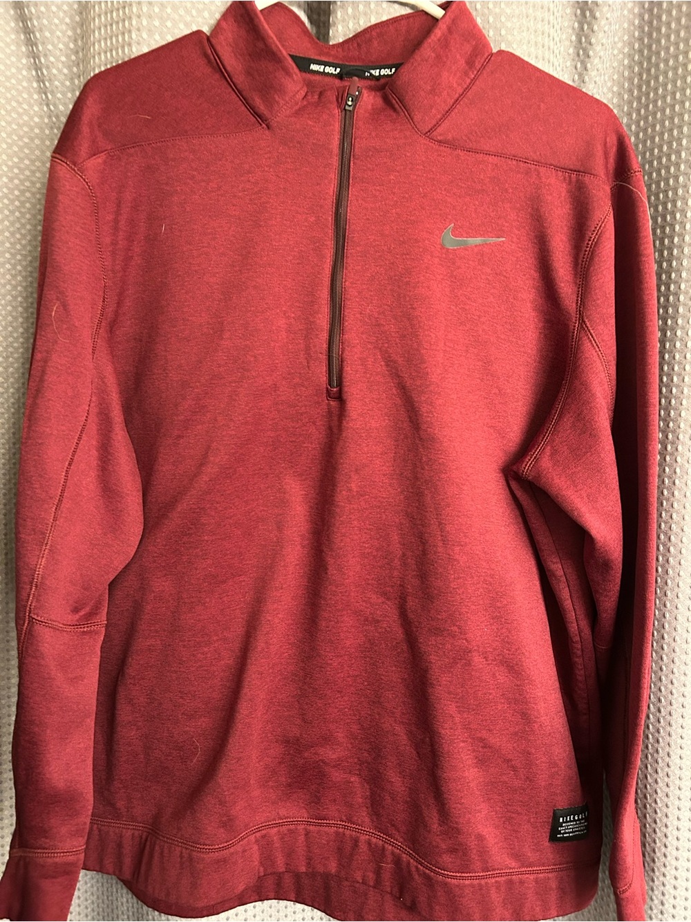 Nike Red Heather Quarter-Zip Pullover